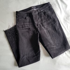 A&F 8R black Harper style ankle jeans with jewels